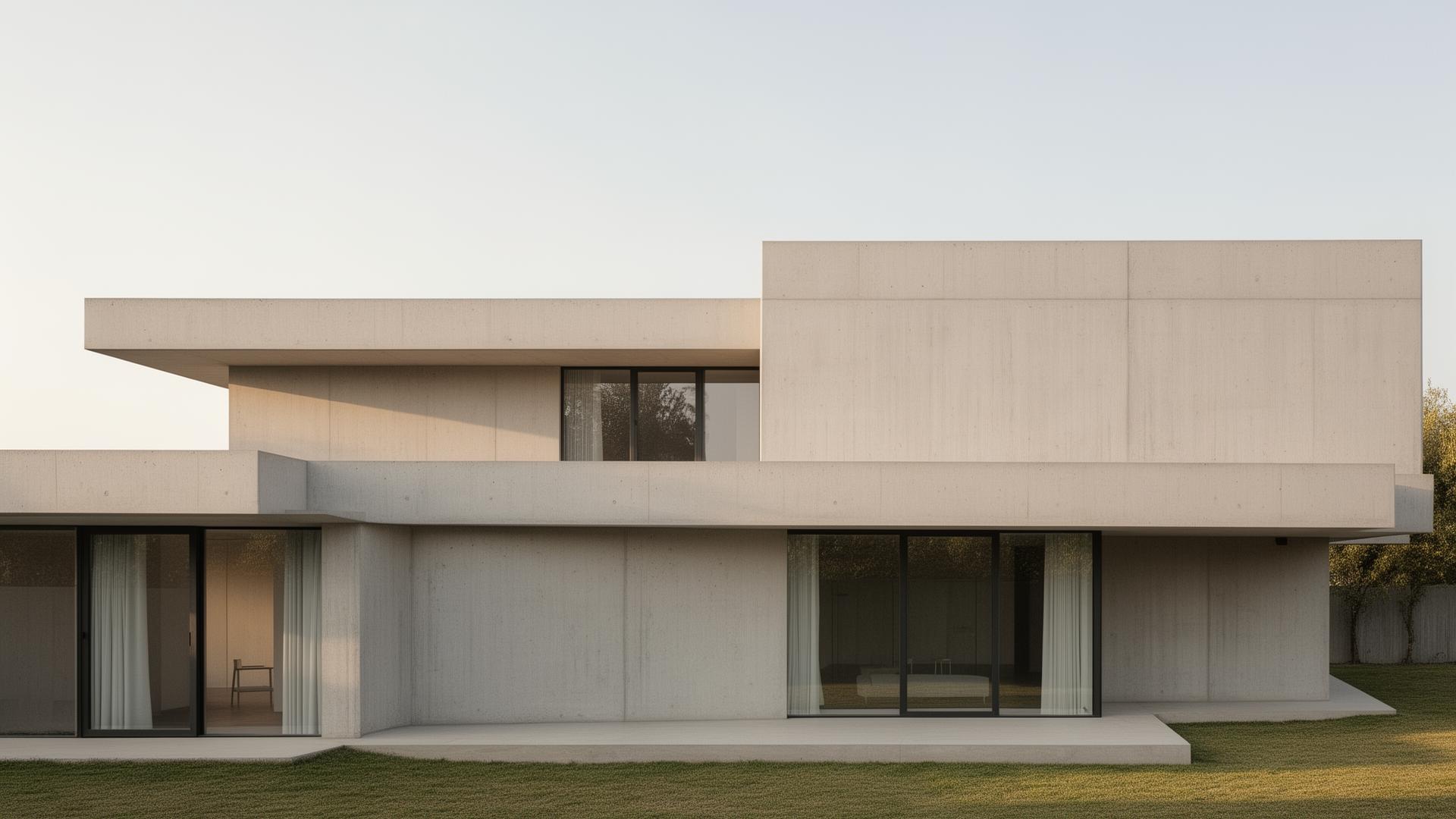 Minimalistische Wohnarchitektur in Sichtbeton